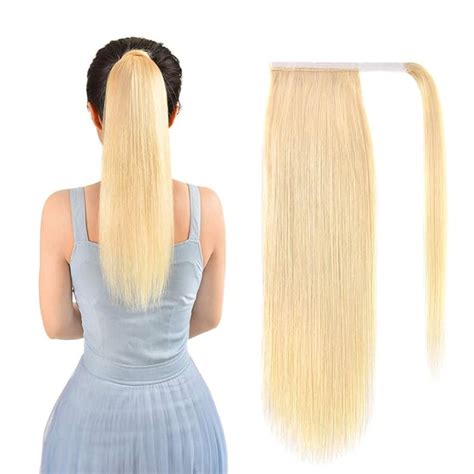 Ponytail Extension Real Human Hair Clip In 18 Inch