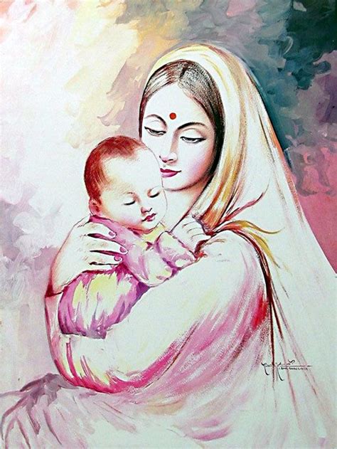 Beautiful And Interesting Indian Paintings 12 Mother And Baby