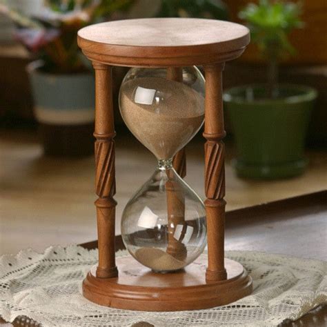 Solid Cherry Wood Hourglass With Spiral Spindles Justhourglasses