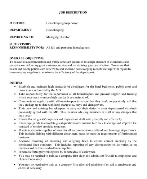 We are looking for a supervisor who will be in charge of managing one of our working shifts. FREE 10+ Sample Supervisor Job Descriptions in MS Word