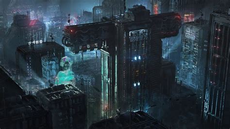 Artstation Cyberpunk City Night Job Menting Cyberpunk City