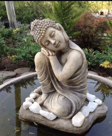 Rm Black Stone 15inch Garden Zen Sleeping Buddha Statue Ornament