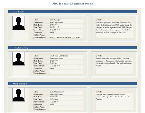 Employee Profile Template Employee Profile Form Template