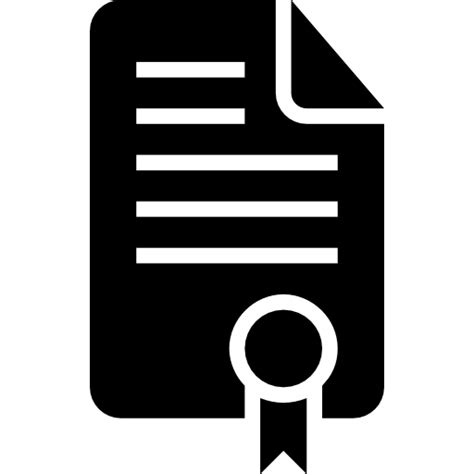 Certification document text paper black interface symbol - Free interface icons