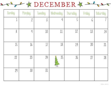 Lovely printable holiday calendar