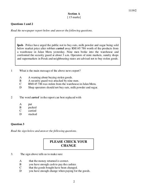 Contoh Soalan English Spm Paper 2