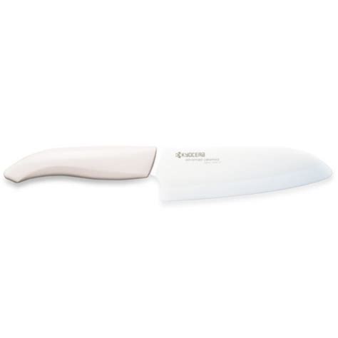 Kyocera Ceramic 55 Inch Santoku Knife With White Handle Bed Bath