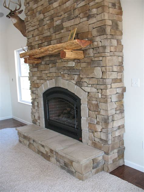 Fireplace Veneered House Ideas Brick Wall Rustic Stone Stone