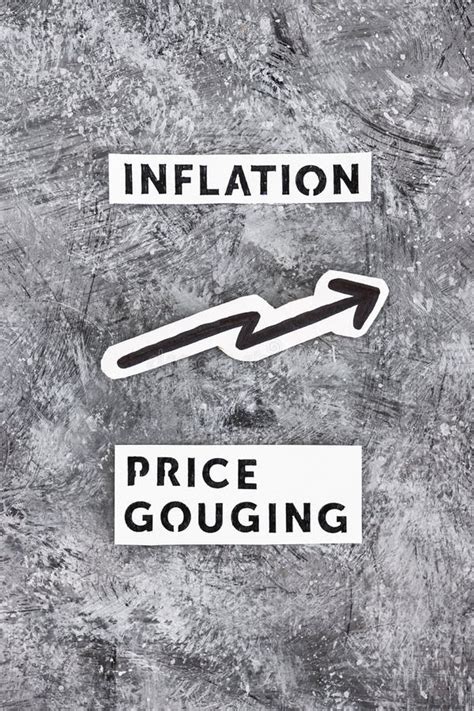 Inflation Or Price Gouging Text With Arrow Representing Prices Going Up