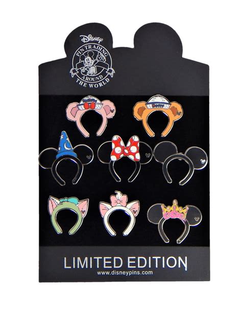 Mickey Ears Headband Authentic Disney Trading Pin Set ~ 8 Total Le Pins