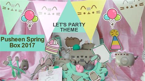 Pusheen is a tubby tabby cat who brings smiles and laughter to people all around the world! Pusheen Spring Box 2017 LET'S PARTY THEME with Exclusive ...