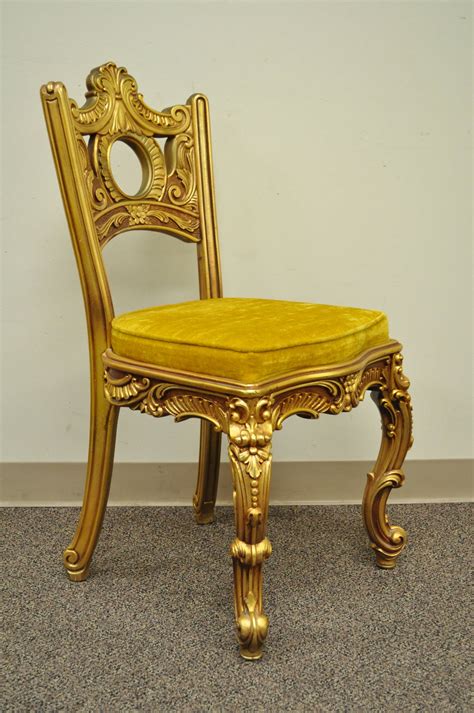 French Baroque Style Gold Gilt Vanity Or Desk With Chair Attr To Roma