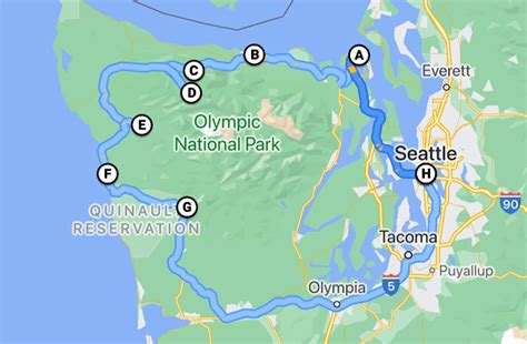 Map Of Olympic Peninsula Loop Road Trip A Necessity When Planning A