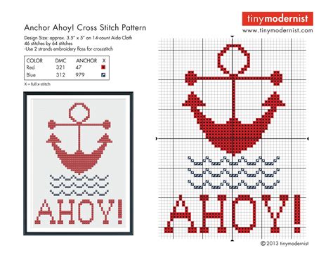 Go cross stitch crazy with our huge selection of free cross stitch patterns! New freebie Anchor Cross Stitch Pattern | Cross stitch ...