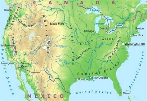 United States Physical Map Mountains Usa Smoky Us Editor