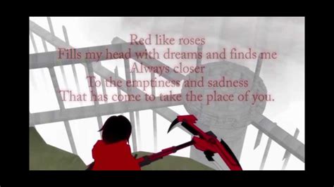 Rwby Red Like Roses Fulllyrics Youtube