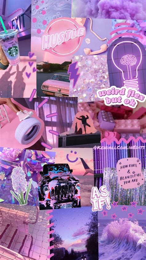Purple Aesthetic Collage Wallpaper Laptop Neon Purple