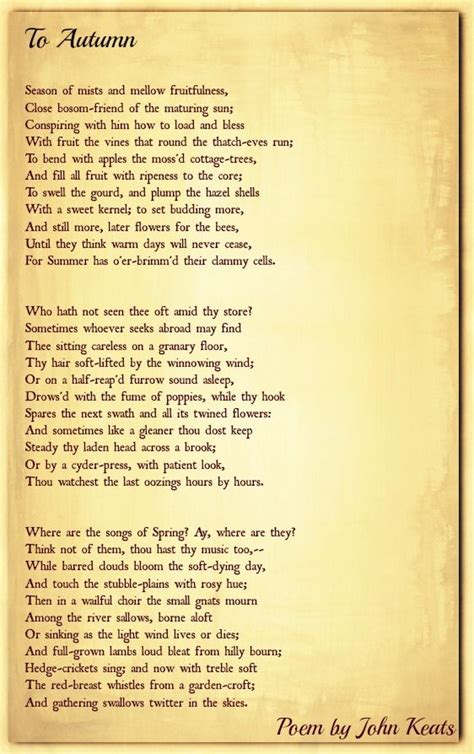 To Autumn John Keats Poems By Famous Poets To Autumn John Keats