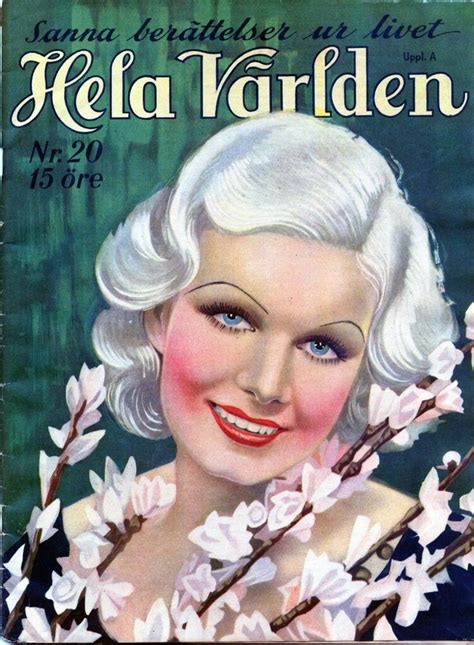 Swedish Magazine 1933 Vintage Hollywood Glamour Magazine Cover Jean Harlow