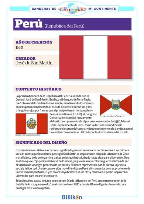 Bandera De Perú Historia Origen Y Significado Billiken