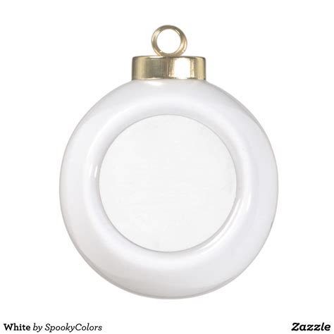White Ceramic Ball Christmas Ornament White Ceramics