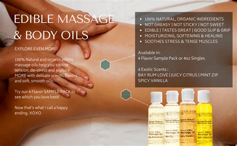 rd alchemy 100 natural and organic edible massage oil sample pack contains all 4