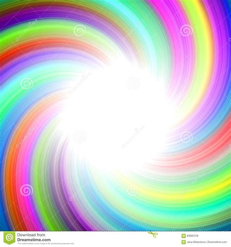 Beautiful Rainbow Twirl Sphere With White Centre Stock Illustration