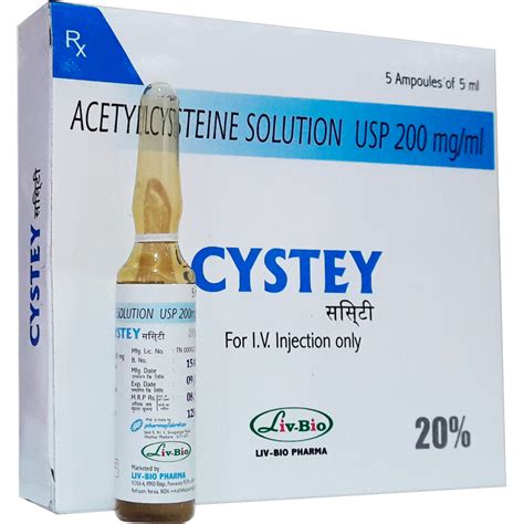 Acetyl Cysteine N Acetyl Cysteine Inj20 5 Ml Ampoule Liv Bio