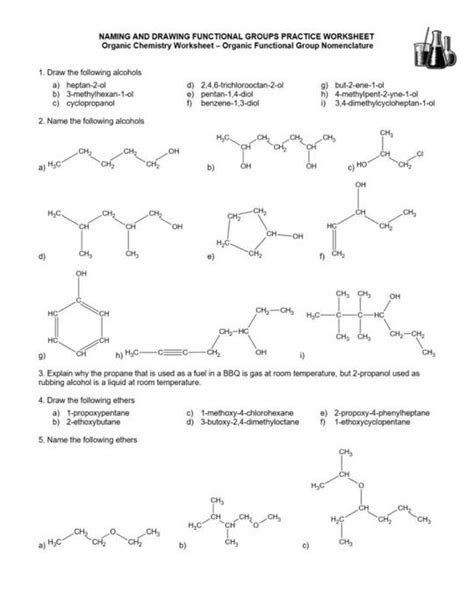 Solved Naming And Drawing Functional Groups Practice