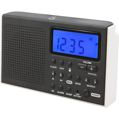 Clock Radio Black Amfmsw Alarm Portable Bluetooth Digital Shower