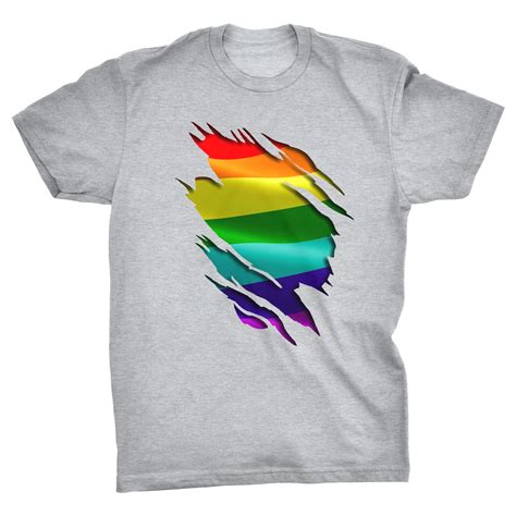 Ripped Shirt Rainbow Flag Gay Pride Lgbt T Shirt Etsy