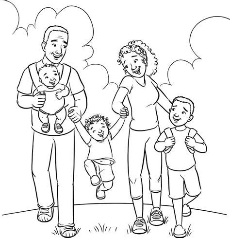 Coloriage Famille 4 Télécharger Et Imprimer Gratuit Sur