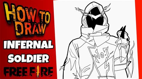 How To Draw Free Fire Infernal Soldier Bundle Como Dibujar La Skin
