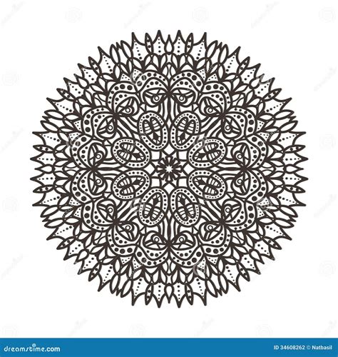 Circular Lace Pattern Stock Vector Illustration Of Isolated 34608262