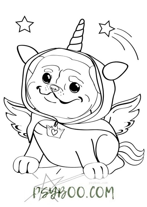 Little elephant with big eyes. Unicorn Dog Pug Coloring Page ⋆ Free Printable Coloring Pages