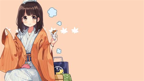 Wallpaper Manga Anime Girls Simple Background Minimalism Yukata