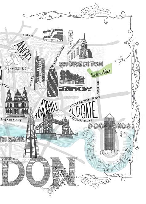 Hand Drawn London City Map Illustrations Jitesh Patel