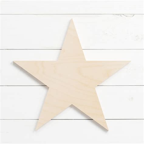 Wooden Stars For Craft Large Unpainted Visual Arts Blanks