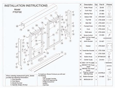 Arizona Shower Door Fte60x5712bnrn Installation Guide Manualzz