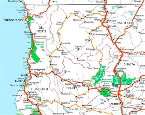 Redwood National Park Area Road Map