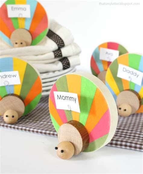 They will enjoy making the craft with their own faces on it. DIY Wood Turkey Place Card Holders - Lolly Jane