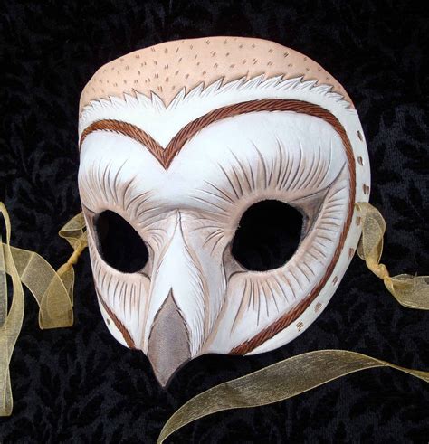Barn Owl Mask Handmade Leather Mask