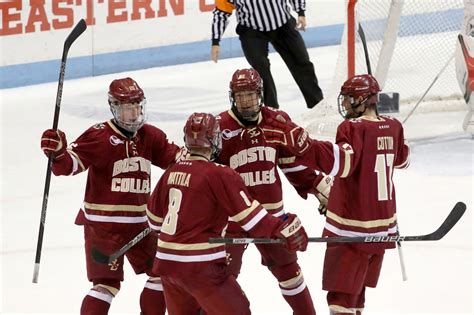 Boston College Mens Hockey Defeats Boston University 4 3 Bc Interruption