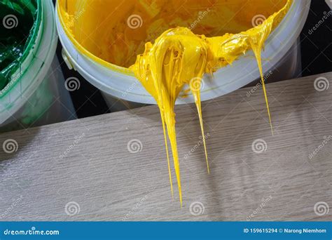 Yellow Color Of Ink For Print Tee Shirt Stock Photo Image Of Shirt