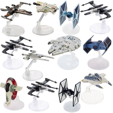 Star Wars 12 Pack Hot Wheels Spaceship Models Toys Set