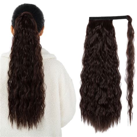 22 Kisayfuty Deep Long Curly Wavy Pony Tail Hair Pieces Synthetic Hair