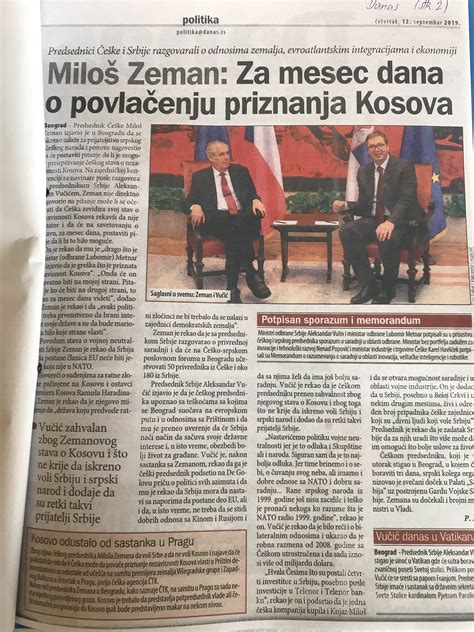 Jiří Ovčáček On Twitter Srbský Tisk Jednoznačně