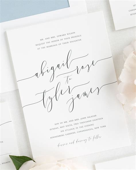 Romantic Calligraphy Wedding Invitations Wedding Invitations By Shine