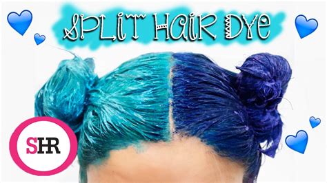 How To Split Hair Dye In Blue And Turquoise Youtube