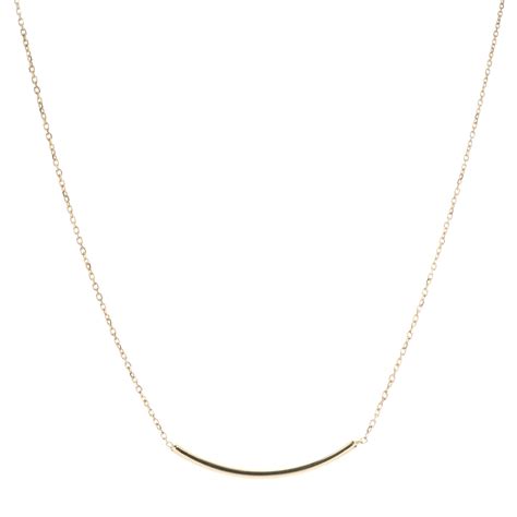 Curved Gold Bar Necklace In Yellow Gold New York Jewelers Chicago